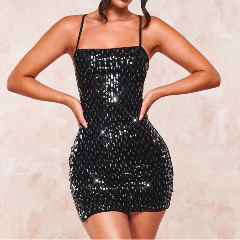 Shein women’s black sequin bodycon dress